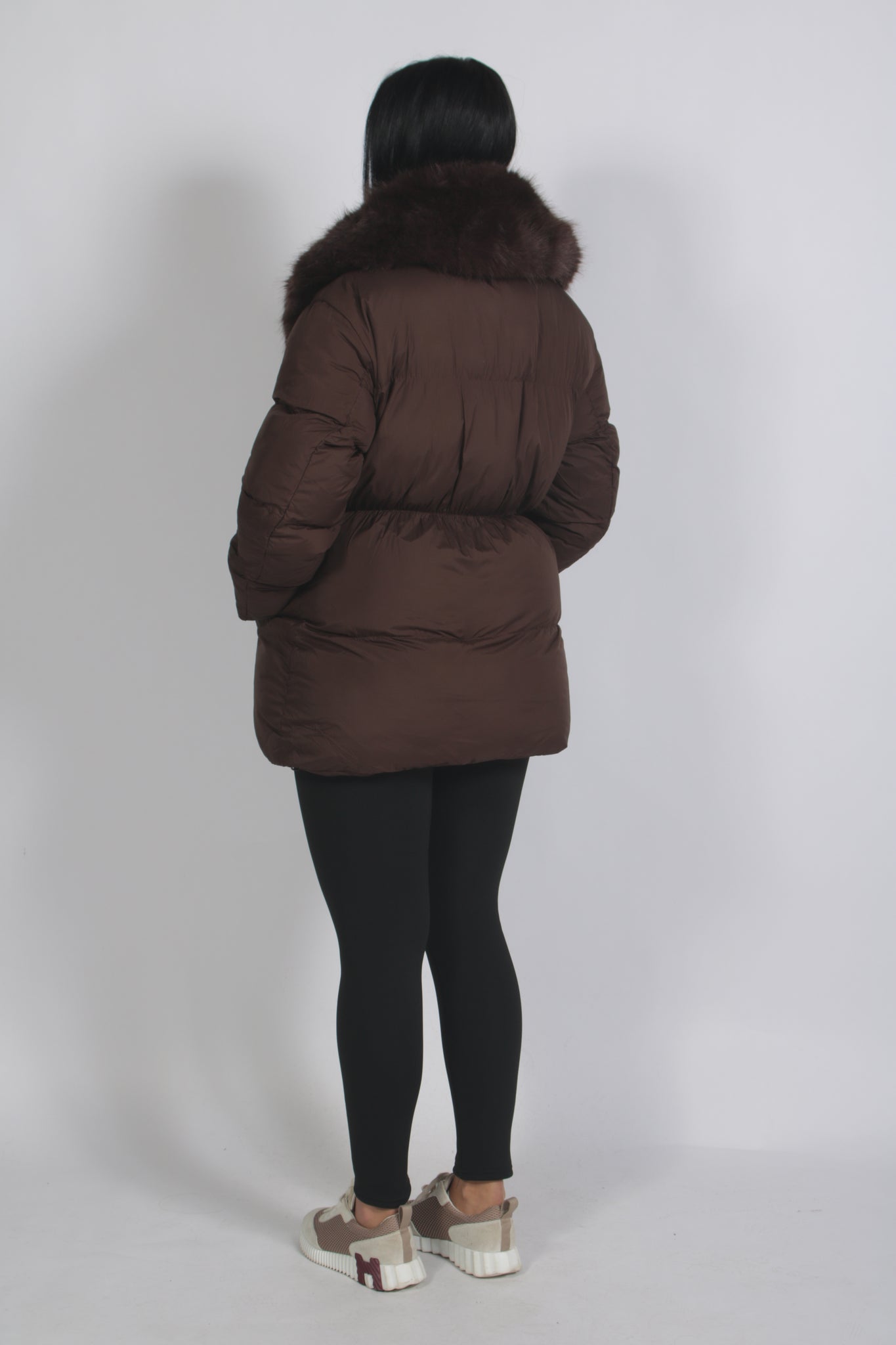 Puffer Choco down coat with a fluffy, voluminous design