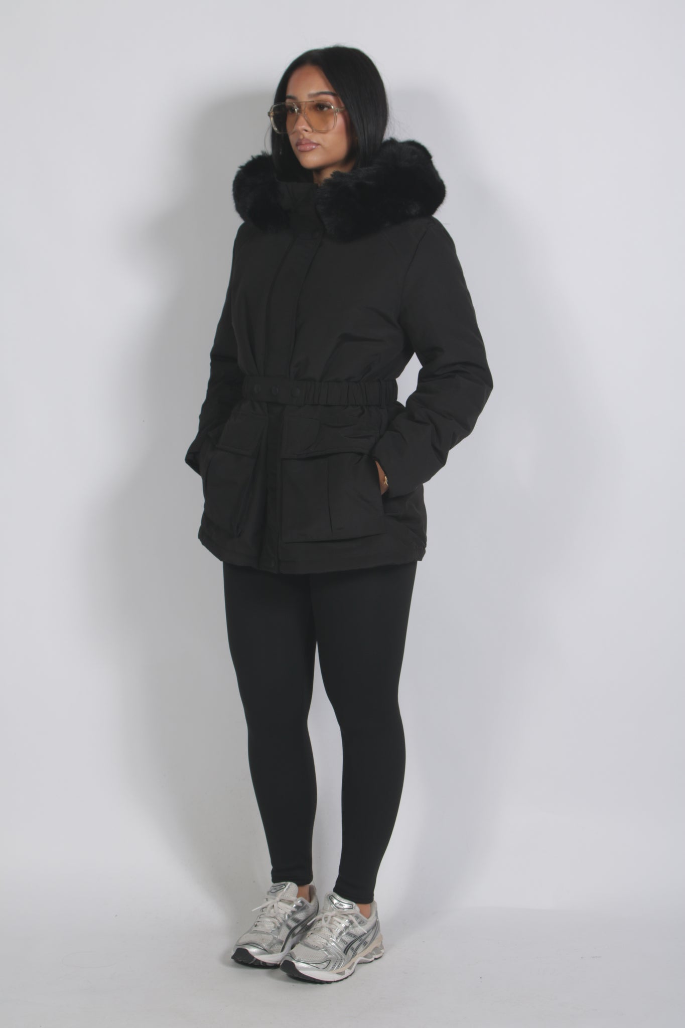 Puffer Choco down coat with a fluffy, voluminous design