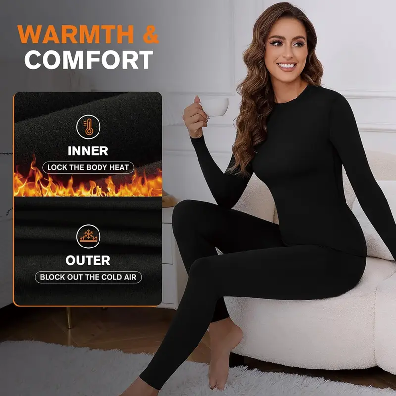 Women's 2-Piece Long Johns Thermal Underwear Set