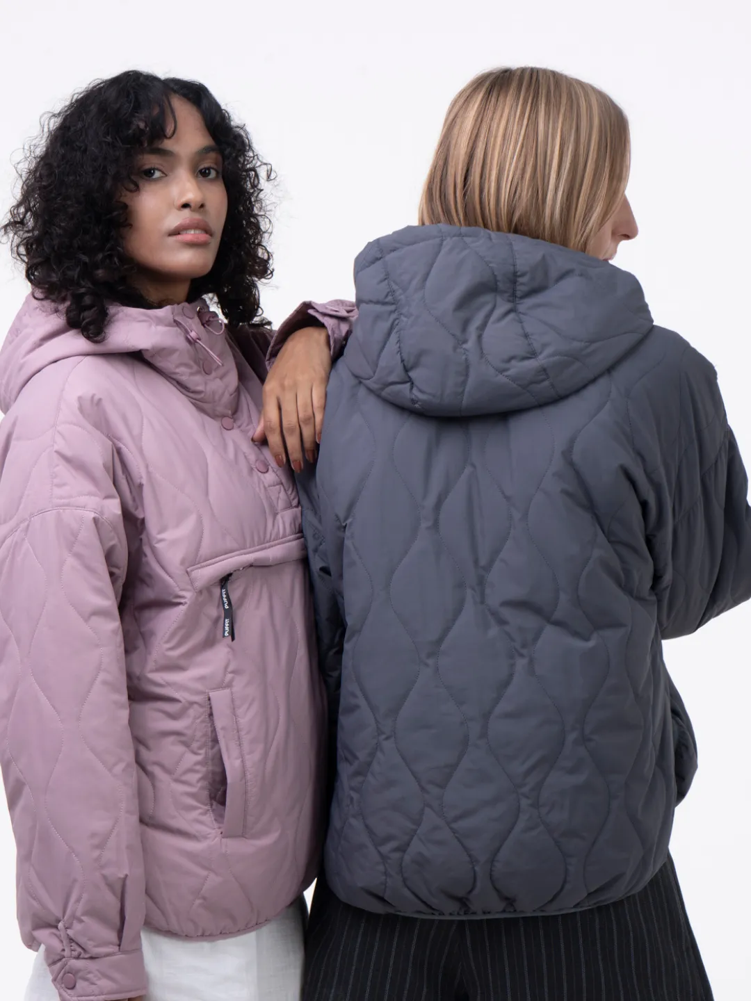 Puffit quilted puffer hoodie lifestyle
