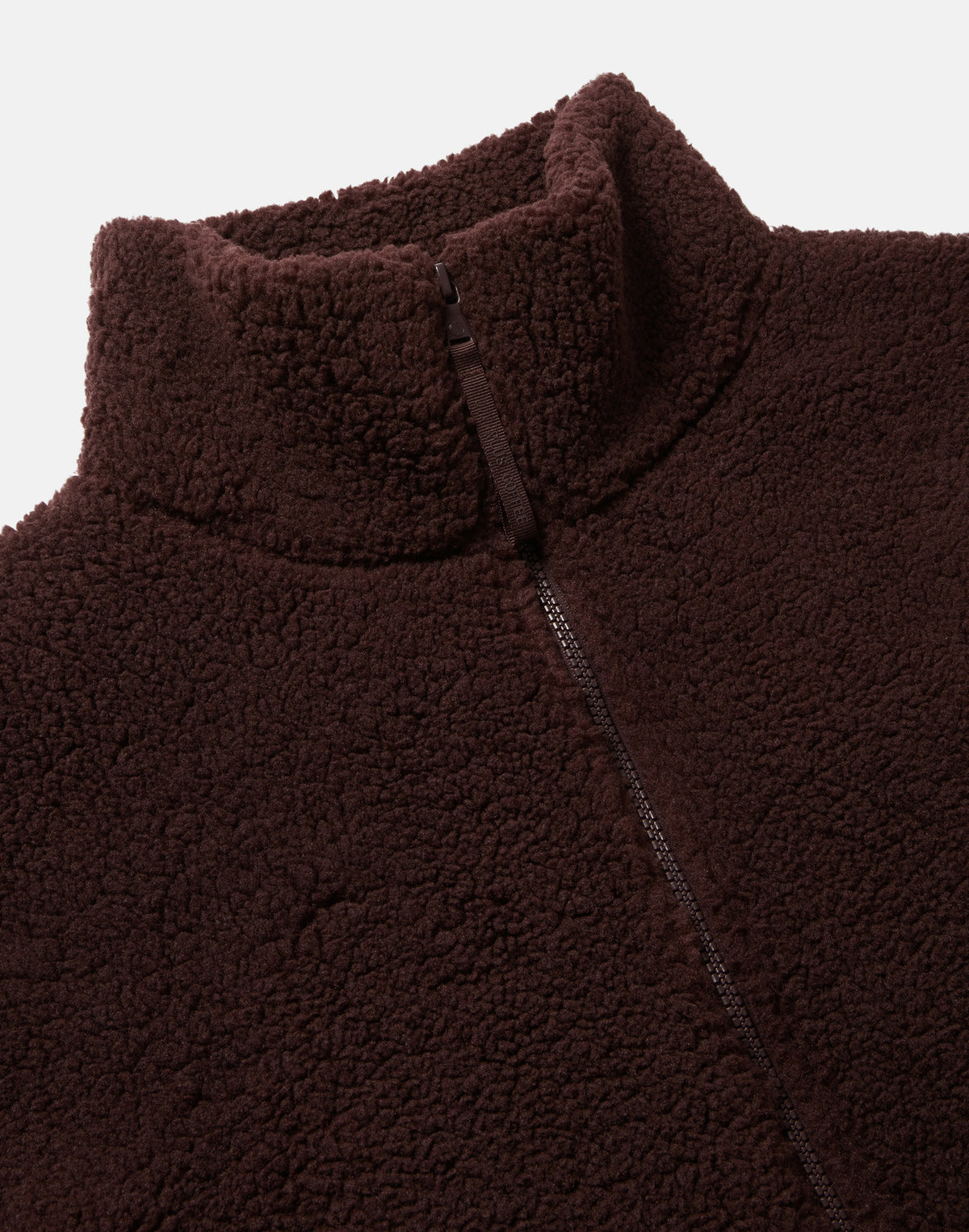 Industry Fleece High Collar Jacket in Mocha Bean