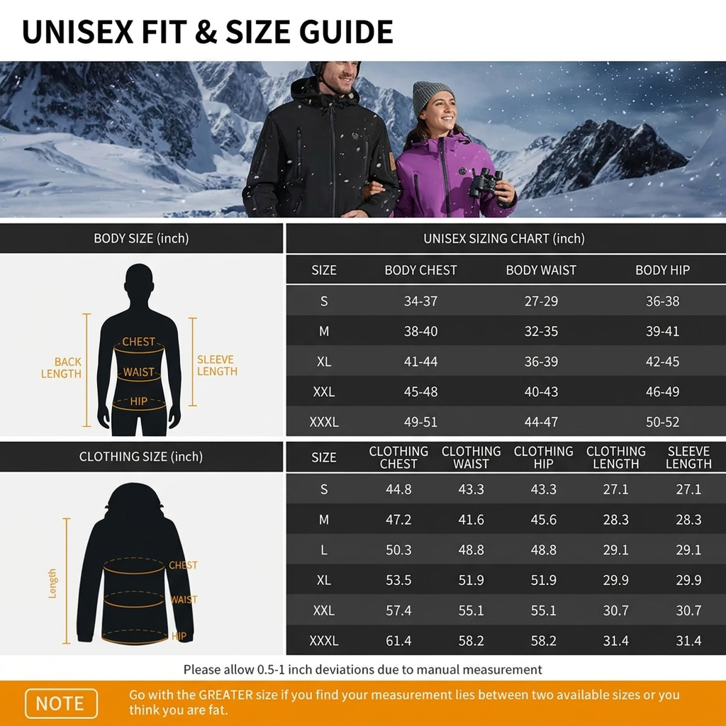 Heated Jacket Waterproof with Battery