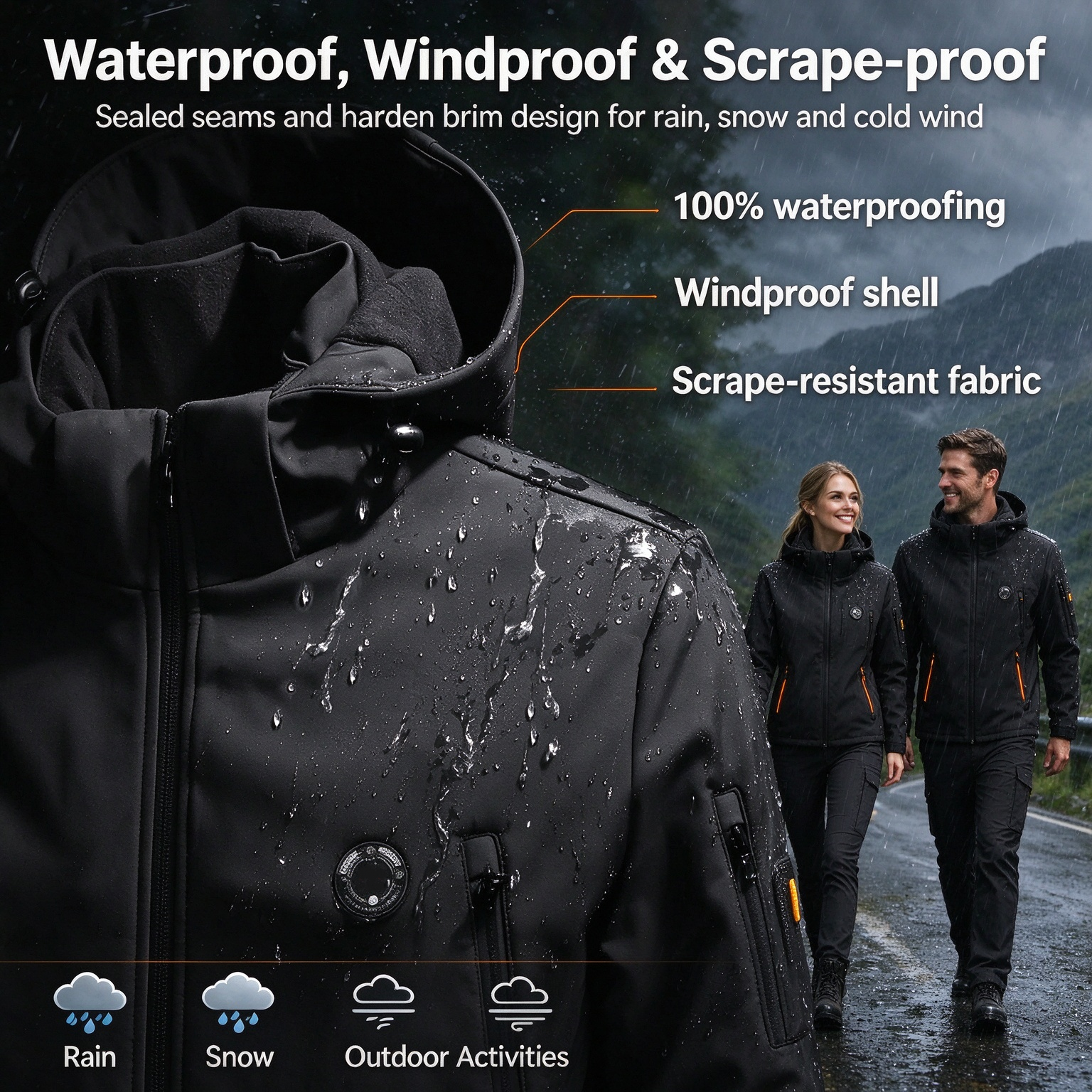 Heated Jacket Waterproof with Battery