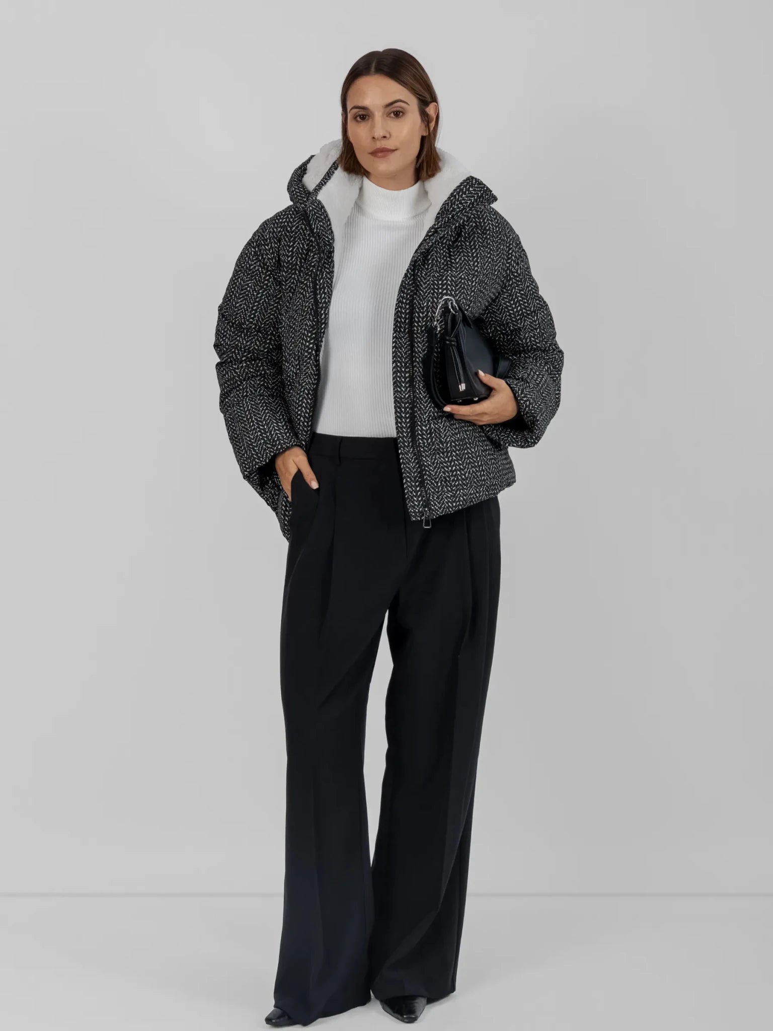 Classic Short Detachable Hooded Puffer Jacket