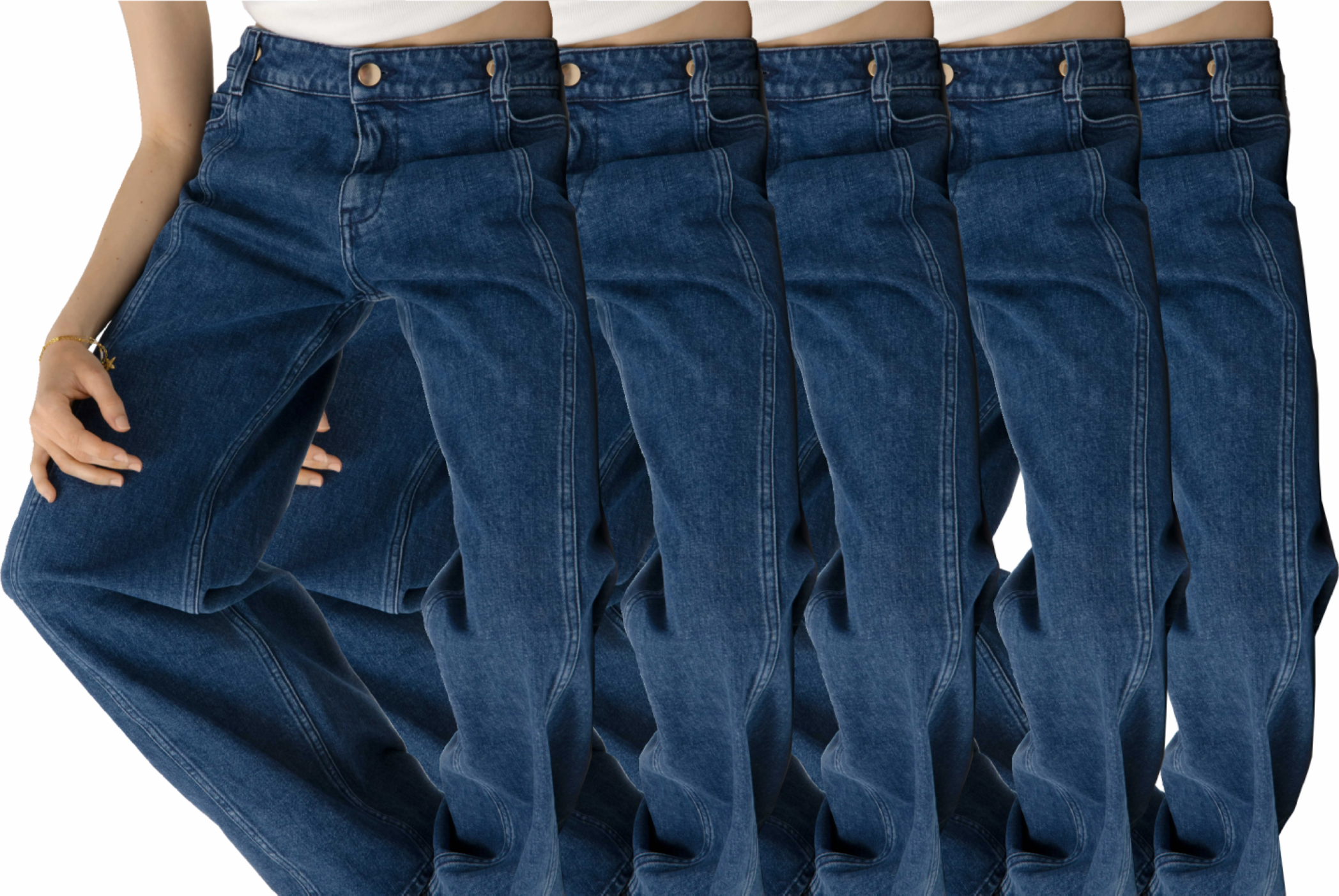 High-Waisted Seamed Wide-Leg Jeans