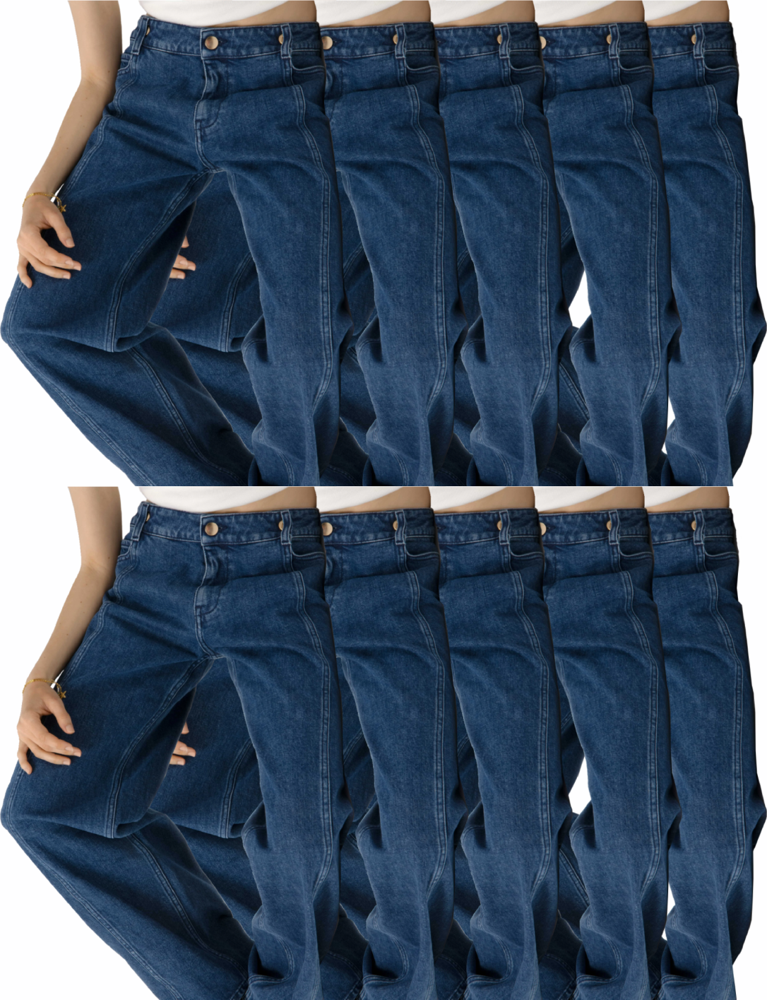 High-Waisted Seamed Wide-Leg Jeans