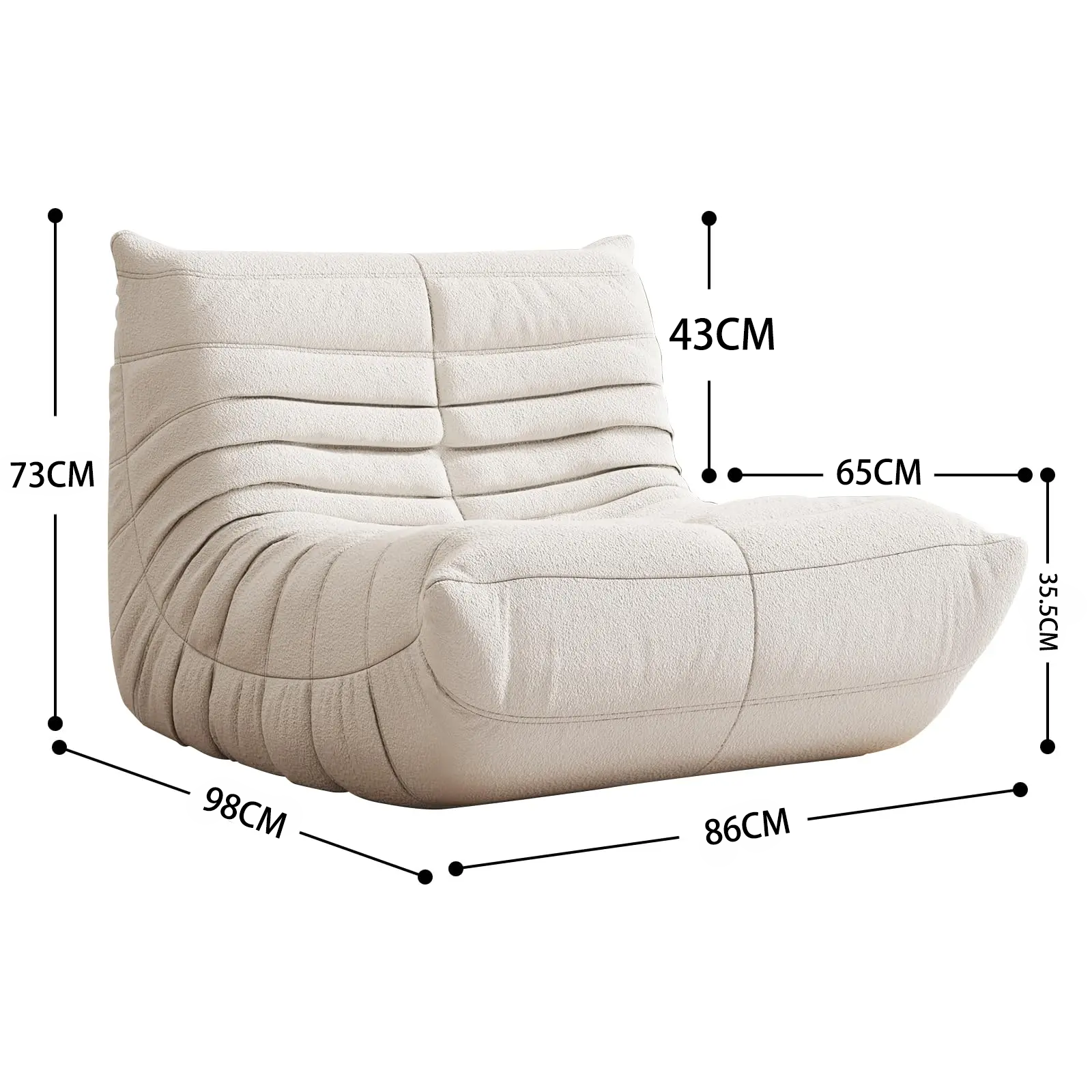 Togo Style Beanbag Lounge Chair Couch