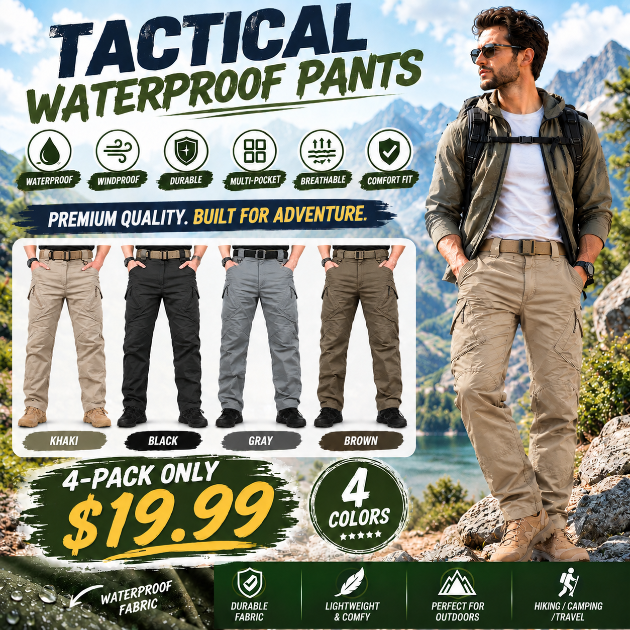 BESTSELLER I8PCS$25.99I Men's waterprooftactical cargo pants