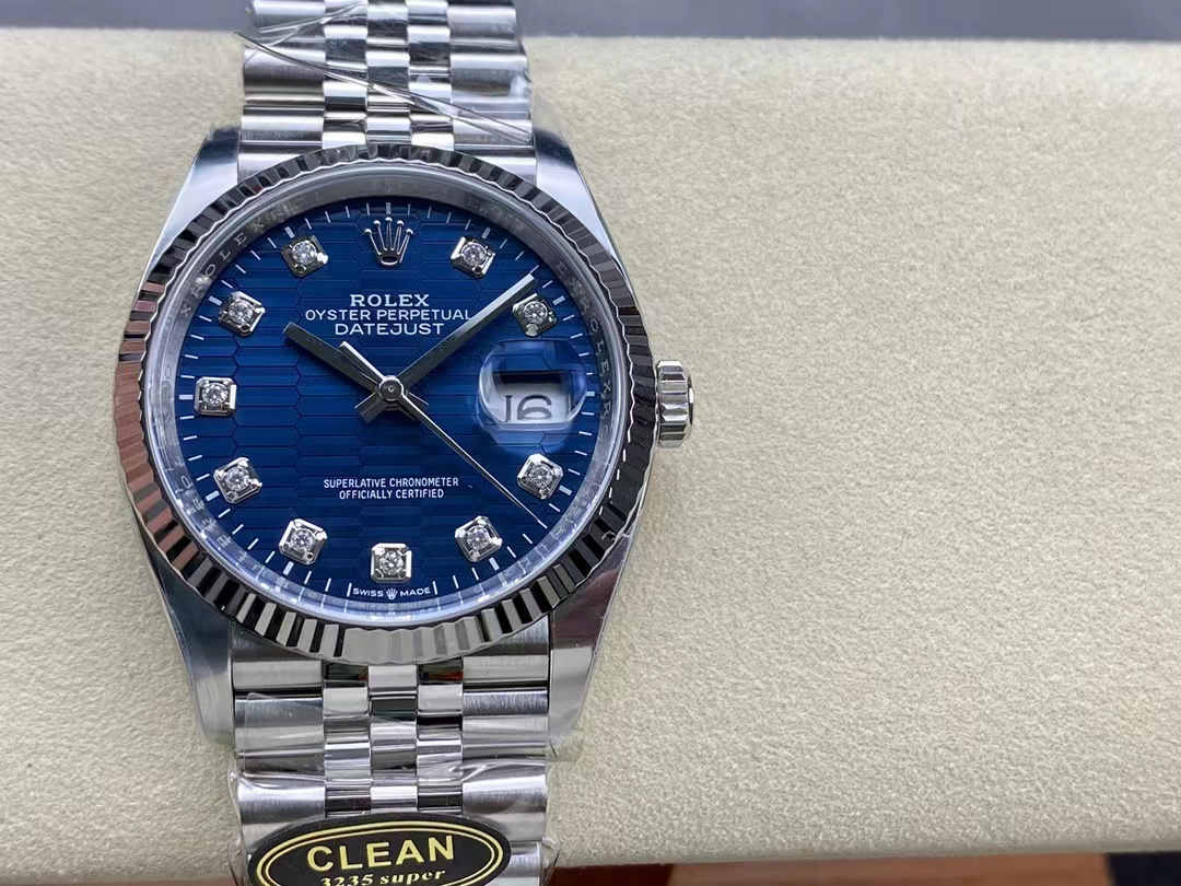 Clean Factory Datejust 36 126234 – Blue Tapestry Dial with Super Clone 3235 - clean factory product image