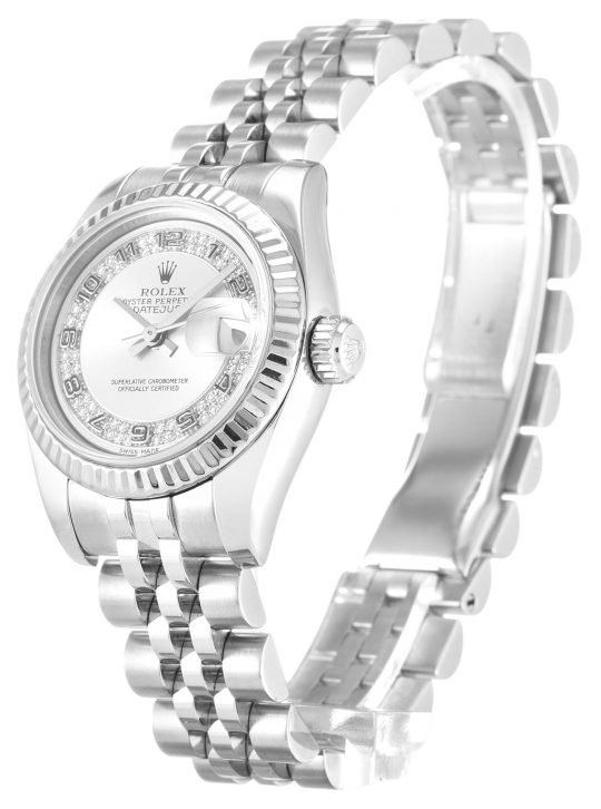 Replica Rolex Datejust Lady Silver Diamond Dial 179174 - View 2