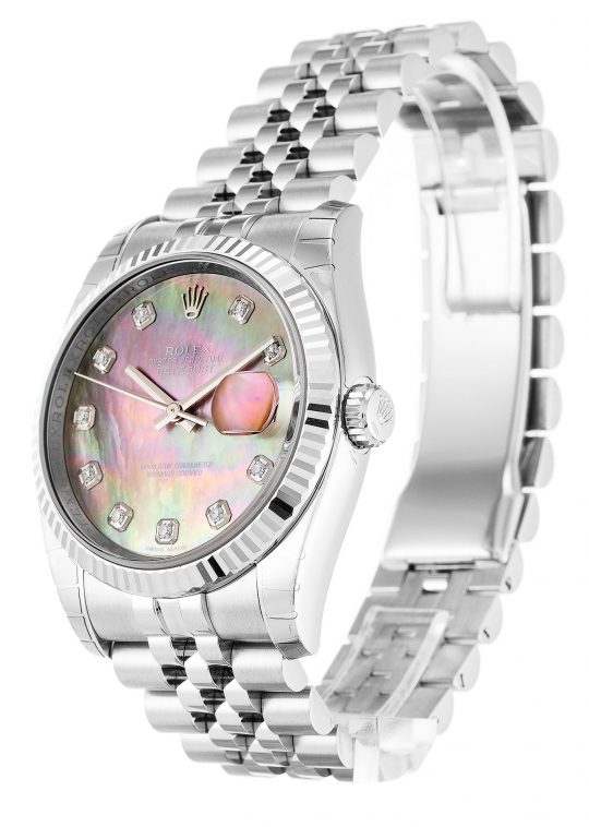 Replica Rolex Datejust Pearl Black-Diamond Dial 116234 - View 2
