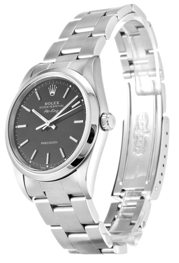 Replica Rolex Air-King 14000M 34 mm Black Dial Silver Oyster Steel Super Clone