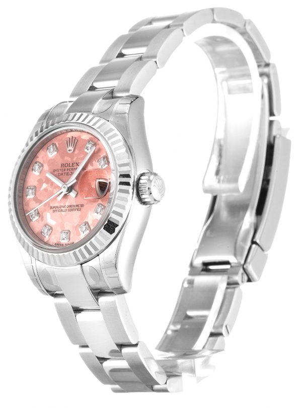 Rolex Datejust Lady 179174 26 MM Replica Pink Dial Diamond Markers Oyster Steel Strap