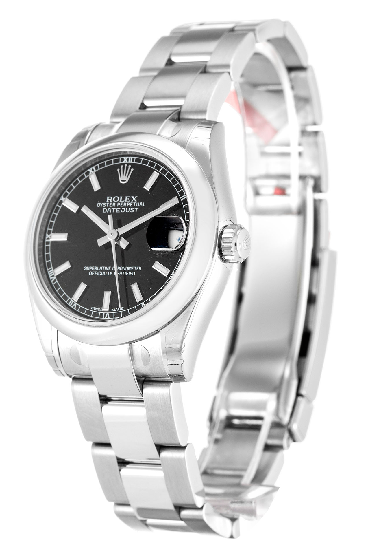 Rolex Datejust 178240 Lady 31 MM Oyster Steel Strap Black Dial Replica 