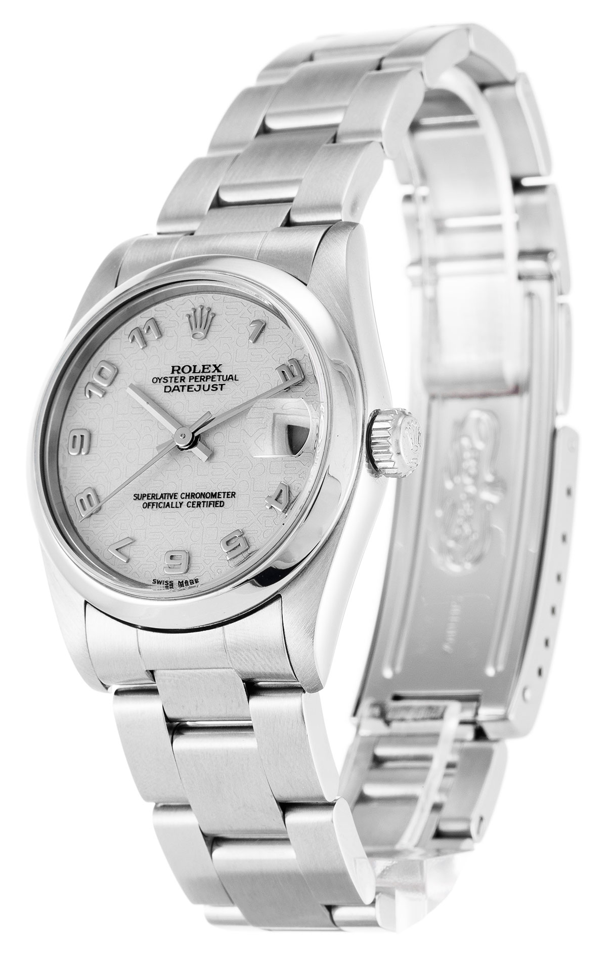 Rolex  Datejust 68240 38 MM Oester Steel Ivory Jubilee Arabic White Dial Replica 