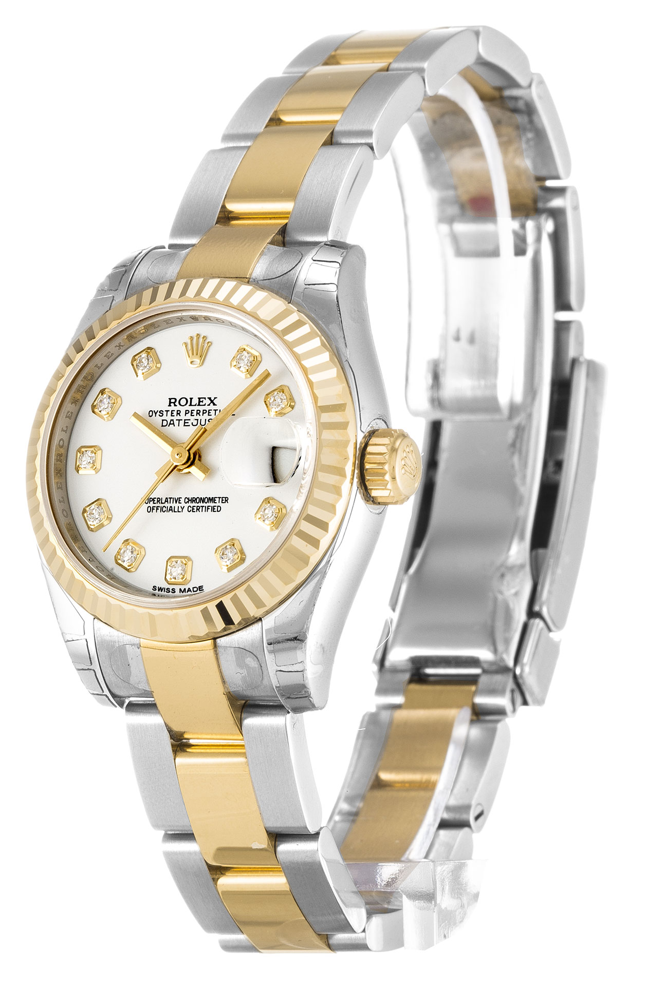 Rolex Datejust Lady 179173/01 26 MM Duotone Silver Gold Case Jubilee Strap Diamond Markers White Dial Replica