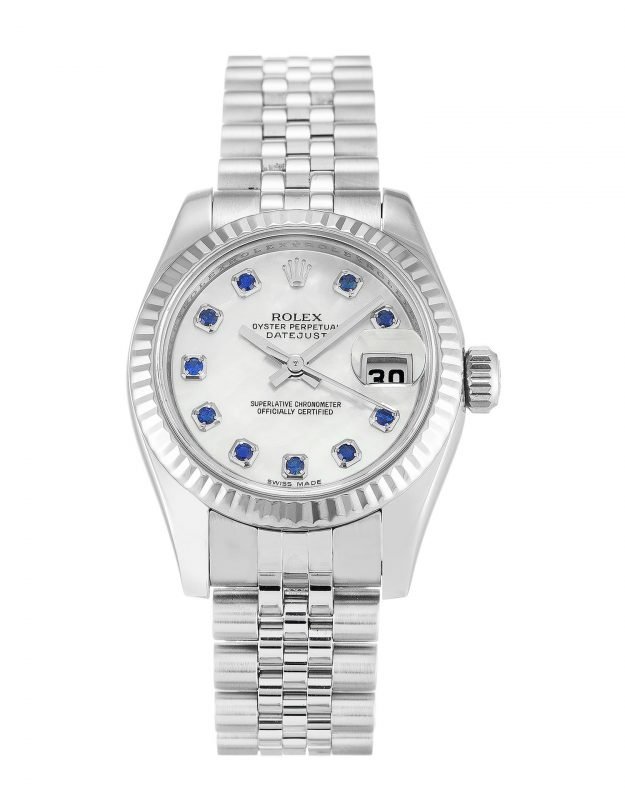 Replica Rolex Datejust Lady Pearl-White & Sapphire Dial 179174 - View 1