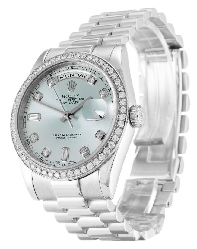 Replica Rolex Day-Date Blue Dial 118346 - View 2