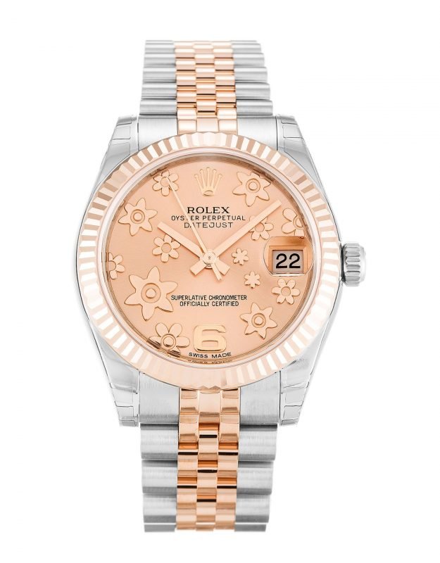 Replica Rolex Datejust Mid-Size Pink Floral Dial 178271 - View 1