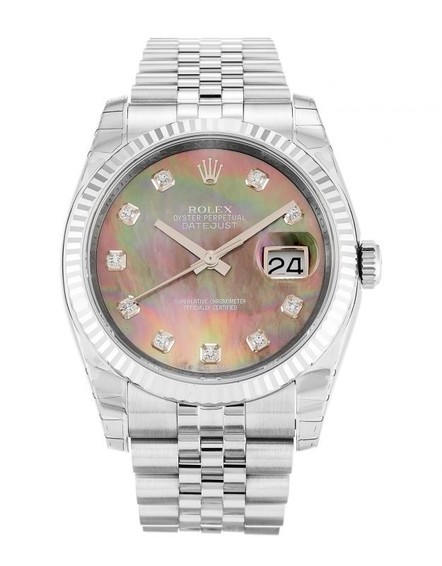 Replica Rolex Datejust Pearl Black-Diamond Dial 116234 - View 1