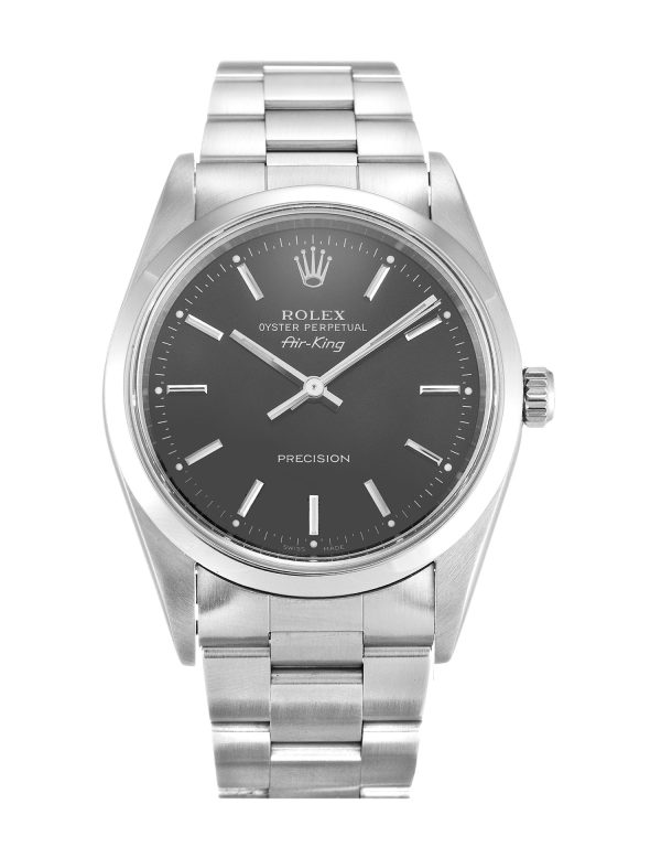Replica Rolex Air-King 14000M 34 mm Black Dial Silver Oyster Steel Super Clone