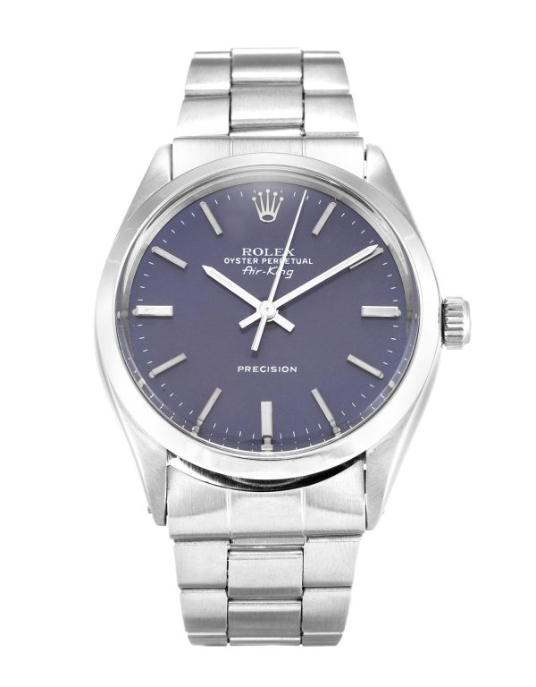Replica Rolex Air-King 5500 34mm Purple Dial Silver Markers Oyster Steel Unisex