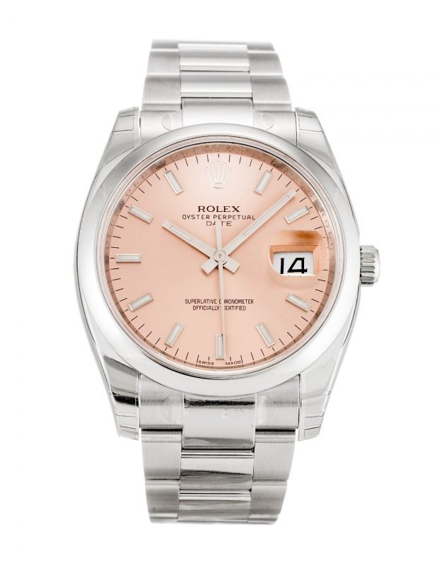 Replica Rolex Oyster Perpetual Date 34mm Salmon 115200 - View 1