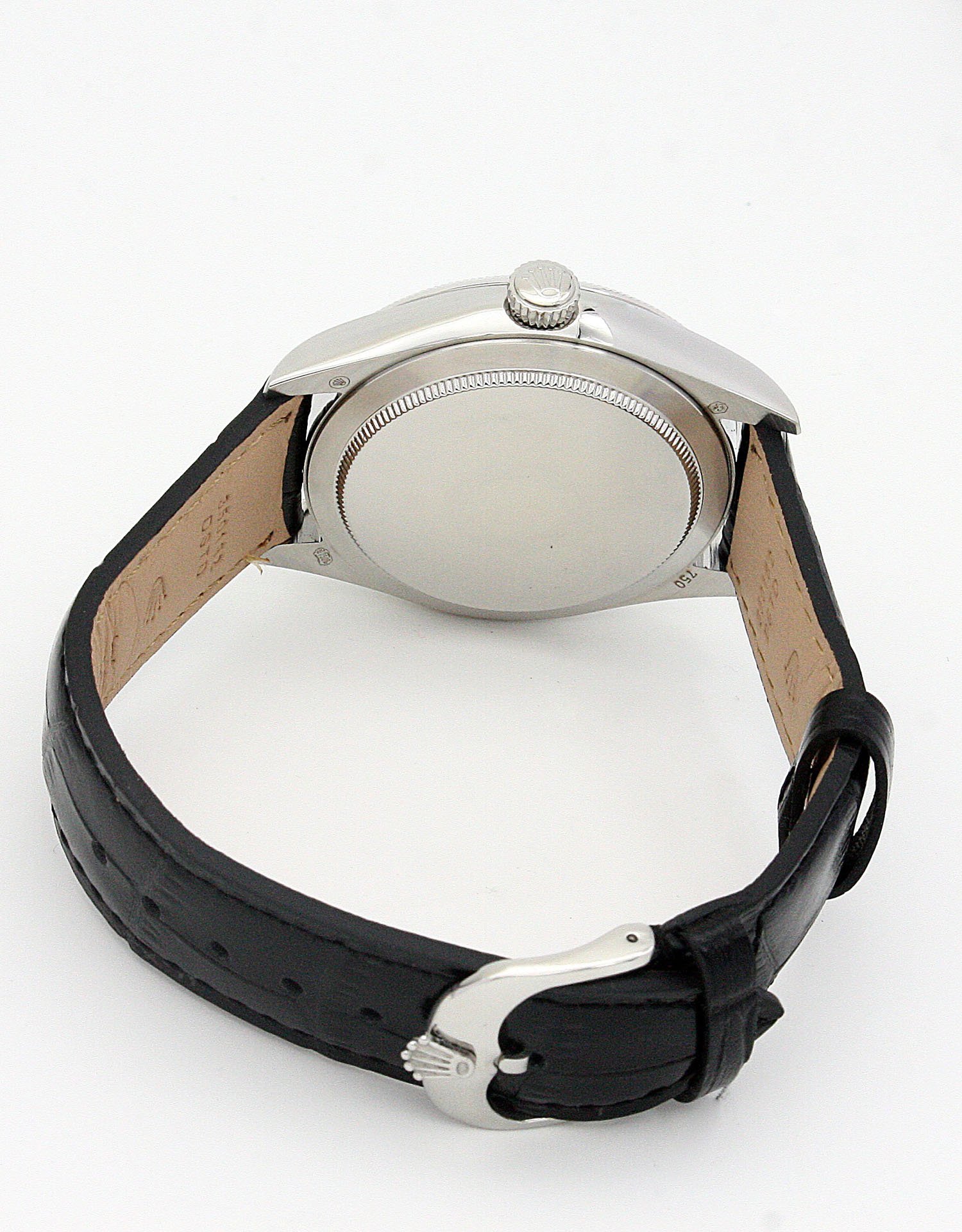 Replica Rolex Cellini 4233/8 Black Dial 39.5mm Diamond Markers Leather Strap