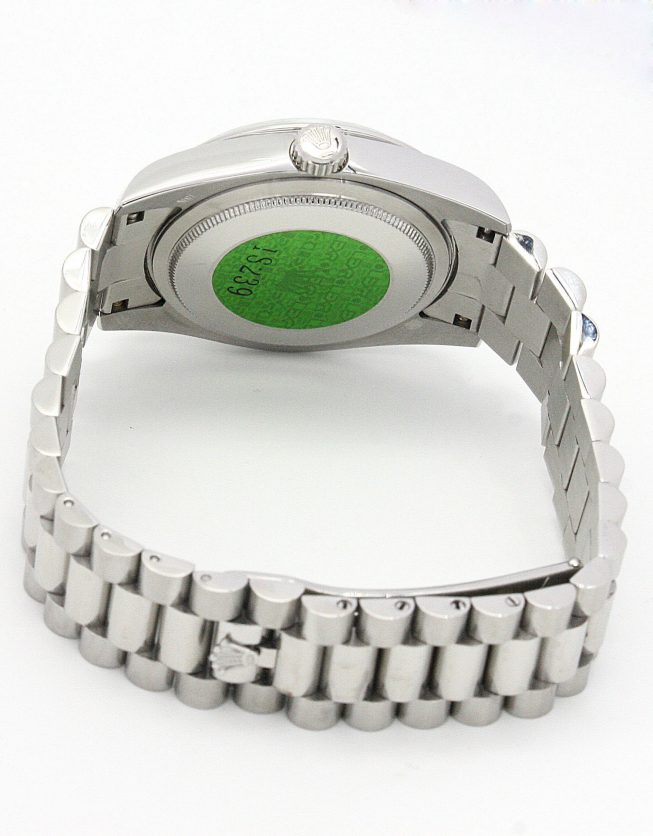 Replica Rolex Day-Date Green and Silver Dial 118346 - View 4