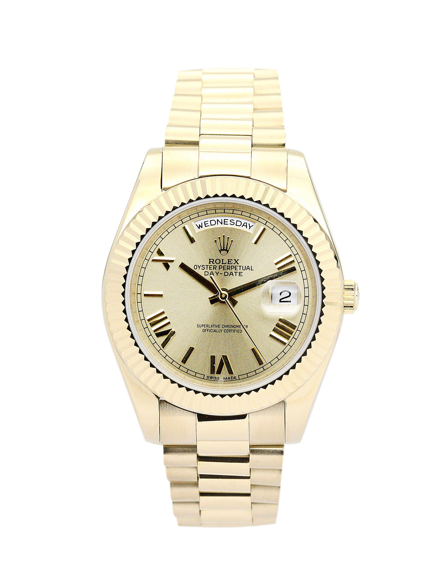 Rolex Day-Date II 218238 41 MM Yellow Gold Case Dial Roman Numbers Replica