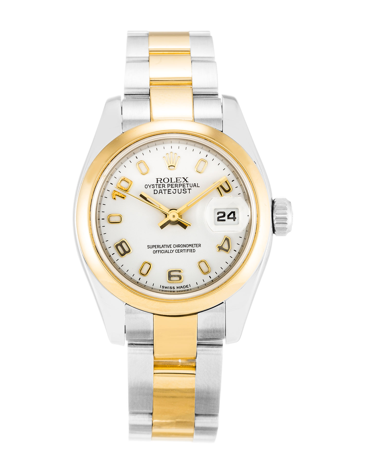 Rolex Datejust 179163 Women Arab Numerals  26 MM Gold & Silver Case Oyster Strap Double Tone  Replica
