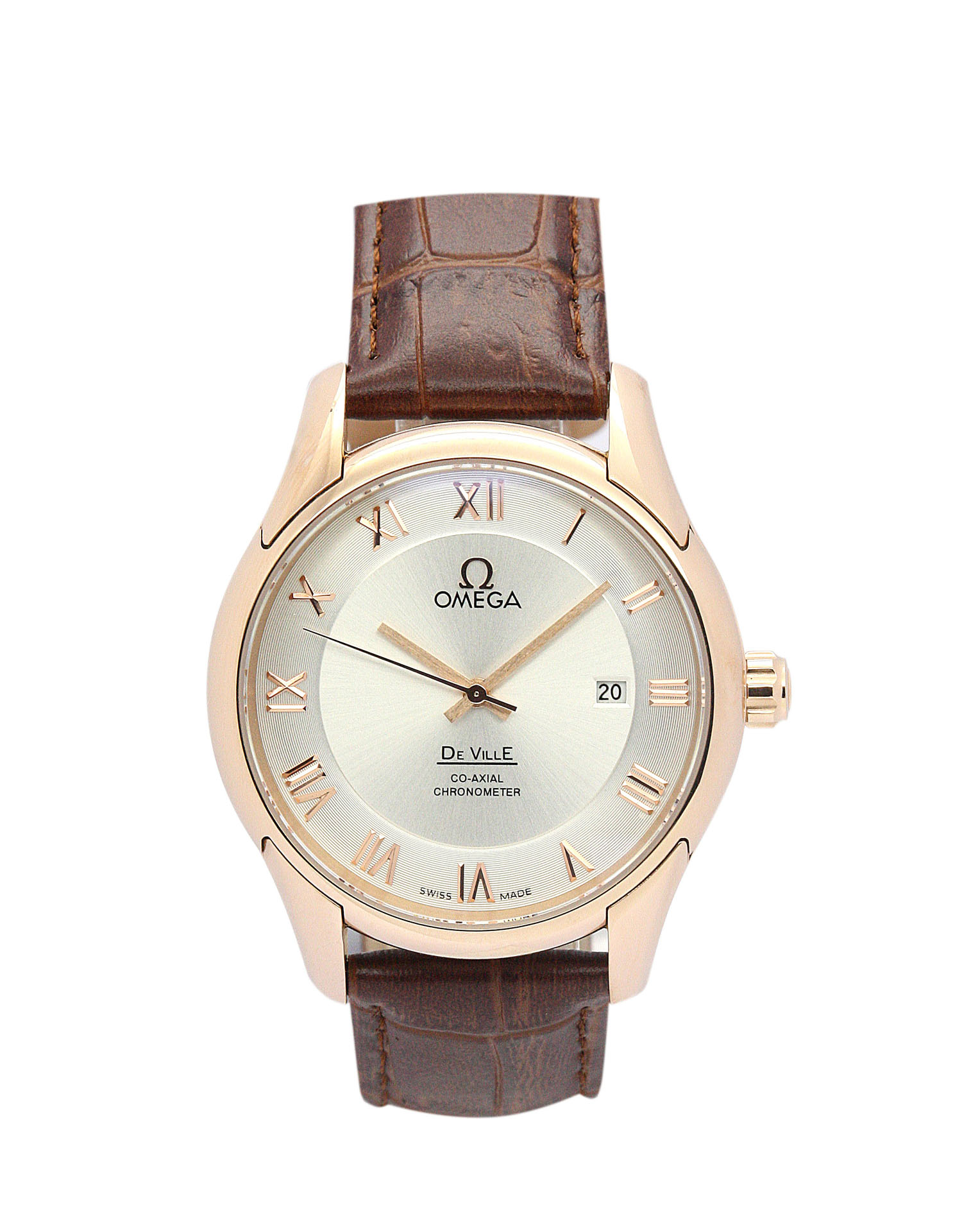 Replica Omega De Ville Montre Hour Vision avec Case en or rose - View 1