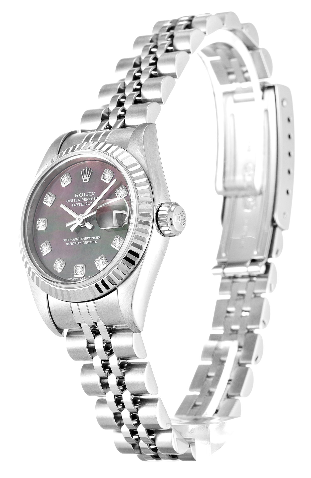 Rolex Datejust Lady 79174 26 MM Oyster Steel Purple Mother of Pearl Dial Jubilee Strap Replica