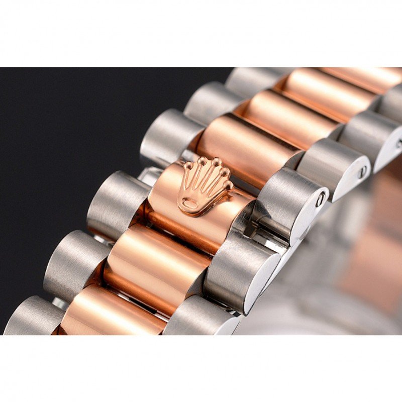Replica Rolex Datejust Rose Gold Dial And Bezel Stainless Steel Case Two Tone Bracelet - View 9