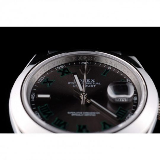 Replica Rolex DateJust Polished Stainless Steel Bezel Grey Dial 42000 - View 6
