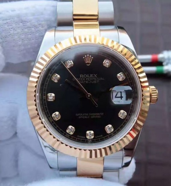 Replica Rolex (unchanged) Noob DateJust 126333 Dial Black Wrapped YG - View 1