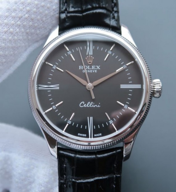 Replica Rolex (unchanged) MK Cellini Time 50509 Dial Black Bracelet / Strap Leather A3165 - View 1