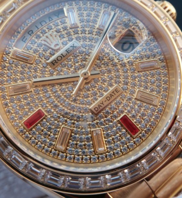 Replica Rolex  Day-Date 218399 YG Fully Diamond-Set A3255