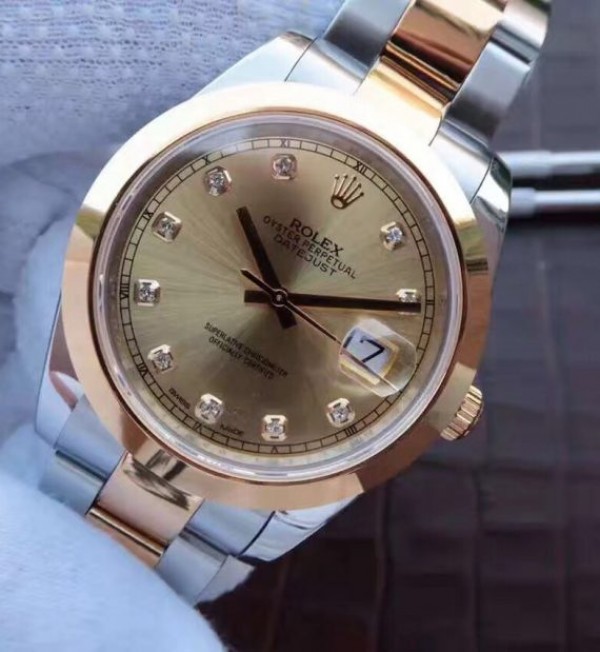 Replica Rolex DateJust 41 mm 126331 Noob RG Dial RG Wrapped Diamond Markers SS/RG Bracelet / Strap Jubilee