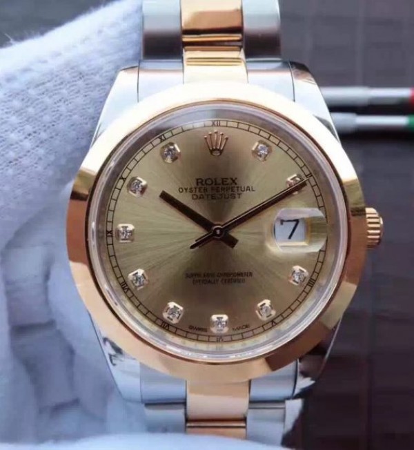 Replica Rolex (unchanged) DateJust 41 mm 126331 Noob RG Dial RG Wrapped Diamond Markers SS/RG Bracelet / Strap Jubilee - View 1