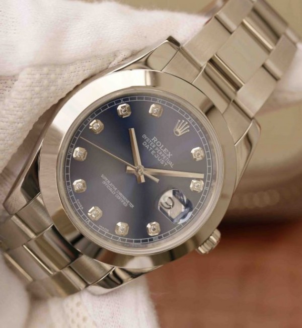 Replica Rolex DateJust 41 mm 126300 Noob Dial Blue Diamond Markers Bracelet / Strap Oyster SS A3235
