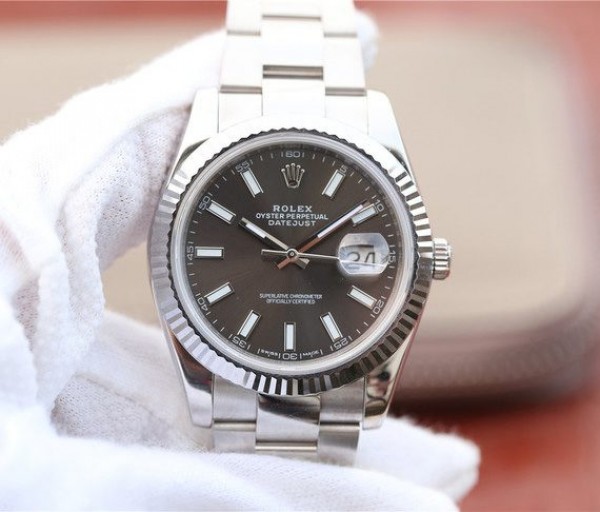 Replica Rolex (unchanged) DateJust 41 mm 126300 Noob Dial Black Markers Baton Bracelet / Strap Oyster SS A3235 - View 1