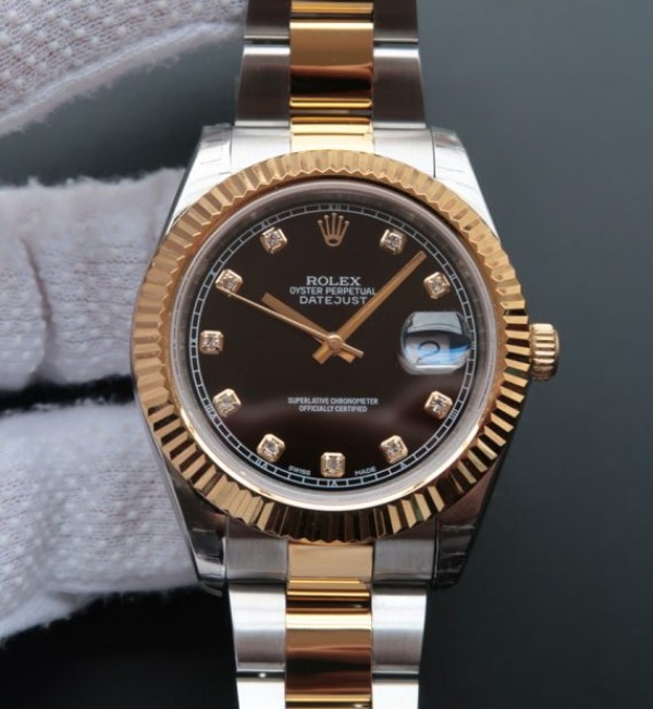 Replica Rolex (unchanged) DateJust 41 mm 126333 Noob YG Dial Black Wrapped SS/YG Bracelet / Strap Jubilee A3136 - View 1