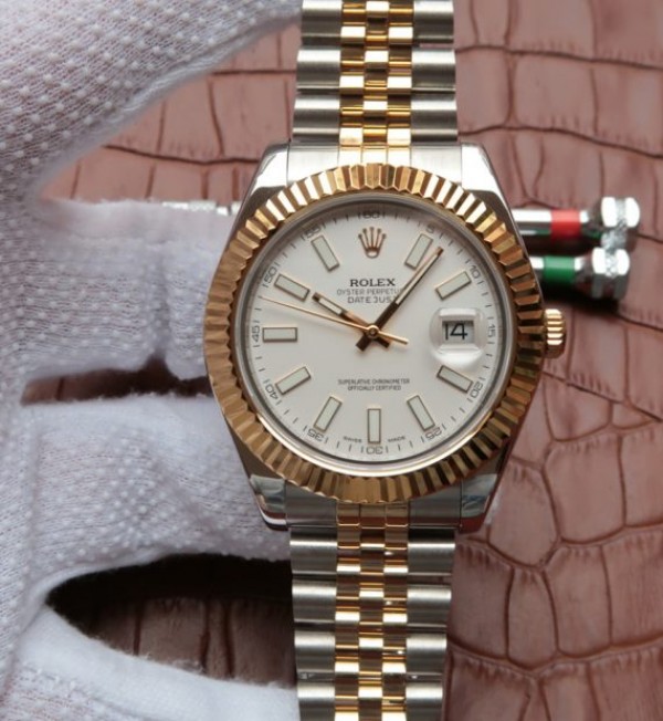 Replica Rolex (unchanged) DateJust 41 mm 126333 Noob YG Dial White Wrapped SS/YG Bracelet / Strap Jubilee A2836 - View 1