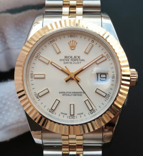 Replica Rolex (unchanged) DateJust 41mm 126333 YG Wrapped White Dial SS/YG Jubilee Bracelet / Strap A2824 - View 1