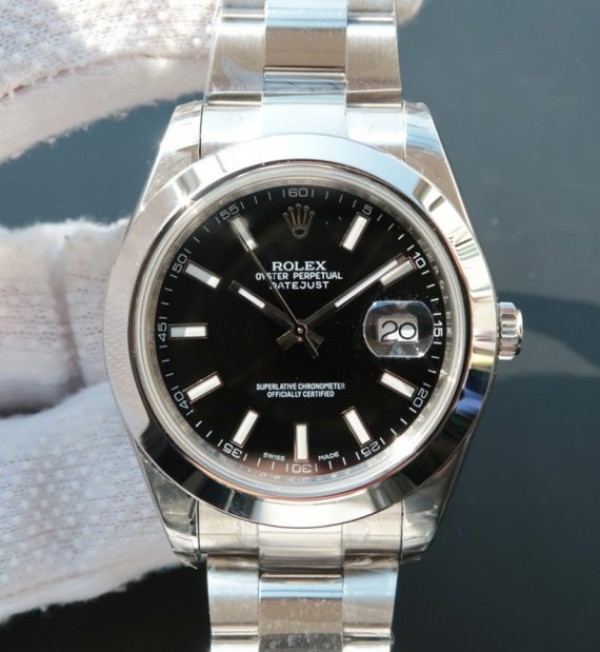 Replica Rolex (unchanged) DateJust 41 mm 126300 Noob Dial Black Markers Baton Bracelet / Strap SS A3136 - View 1
