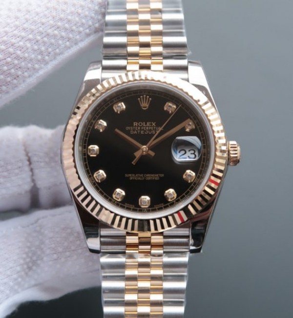 Replica Rolex (unchanged) DateJust 41 mm 126333 Noob YG Dial Black Wrapped SS/YG Bracelet / Strap Jubilee A2836 - View 1