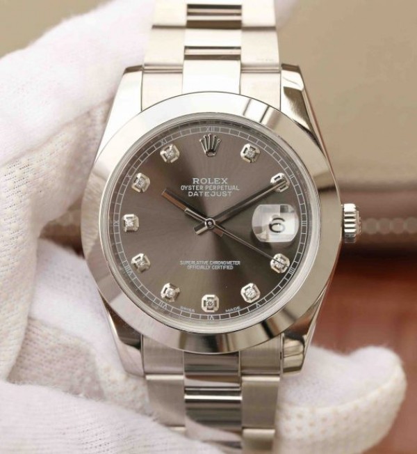 Replica Rolex (unchanged) DateJust 41 mm 126300 Noob Dial Grey Diamond Markers Bracelet / Strap SS A3235 - View 1
