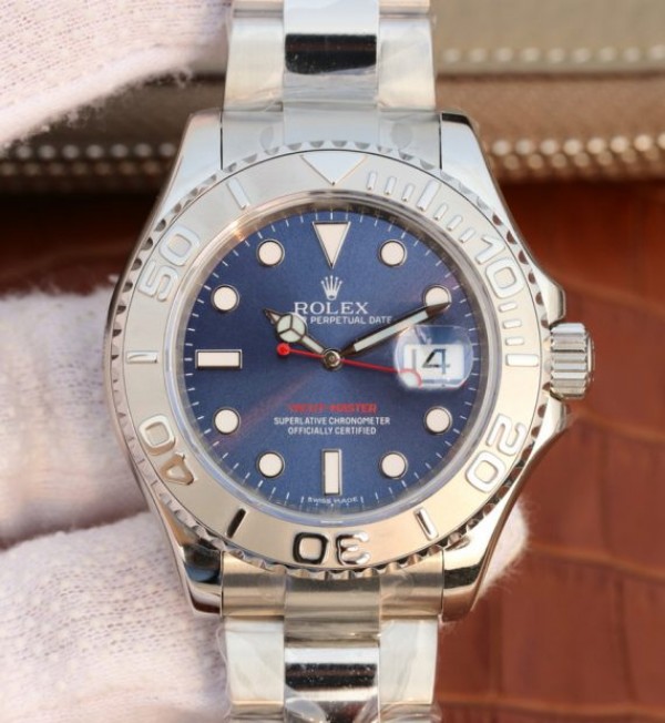 Replica Rolex (unchanged) Yacht-Master 116622 EW Dial Blue Bracelet / Strap Stainless Steel A3135 - View 1
