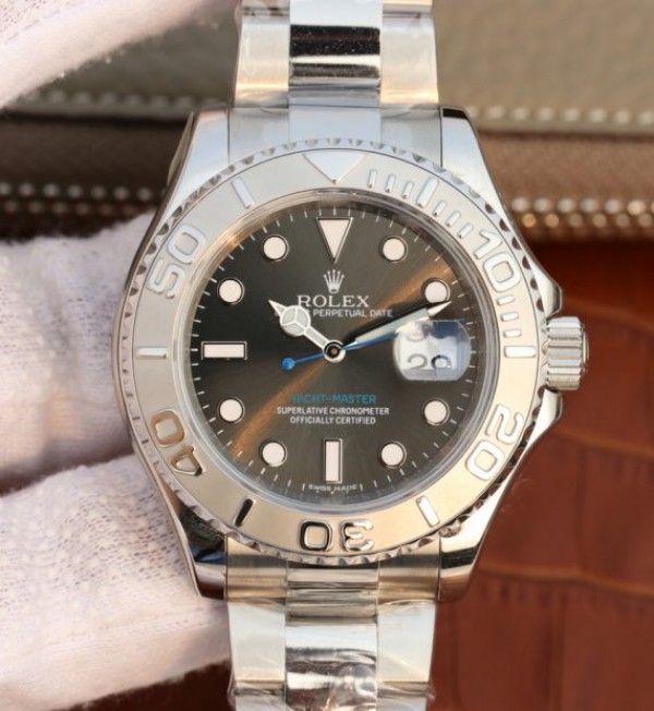 Replica Rolex (unchanged) Yacht-Master 116622 EW Dial Grey Bracelet / Strap SS A3135 - View 1
